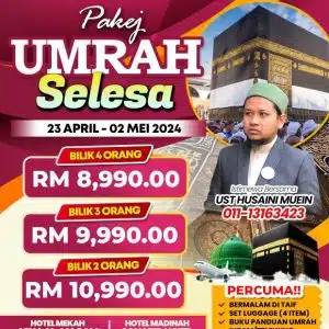 Umrah Selesa (23 Apr - 2 Mei 2025)